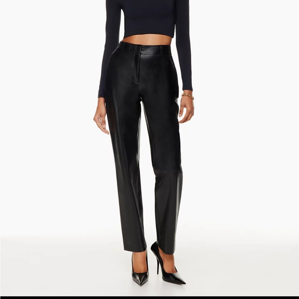 Aritzia Babaton Command Pant Black Vegan Leather (Size 6)
